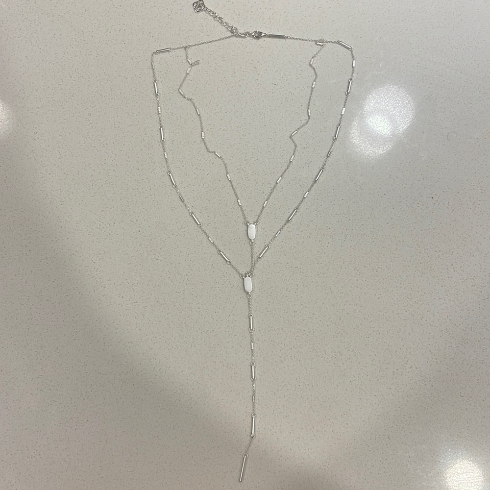 Kendra Scott Adelia Y Necklace in Bright Silver